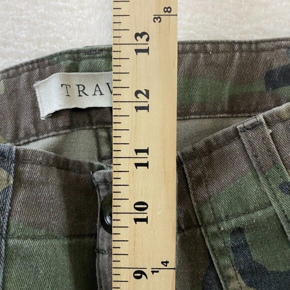 Trave Jeans Womens 29 Green Camo Camouflage Gwen Mid Rise Straight Casual Pants - Picture 11 of 11